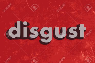 disgust vector word on red concrete wall